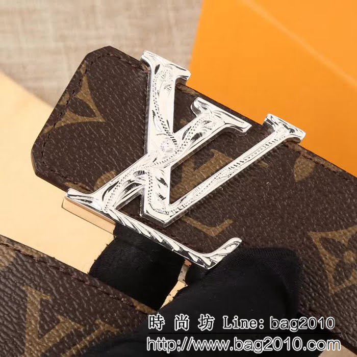 路易威登LV Monogram帆布 金色LV首字母帶扣 男士皮帶 LHG1652